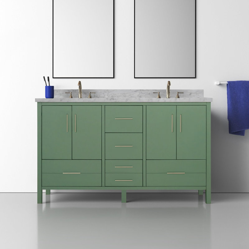 AllModern Kiara 60'' Double Bathroom Vanity with Top & Reviews | Wayfair